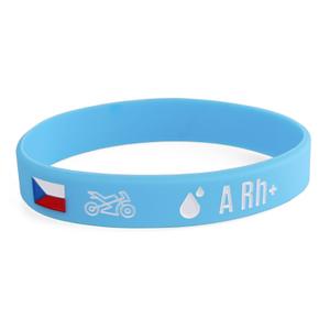 Brățară moto din silicon cu grupa de sânge A RH+