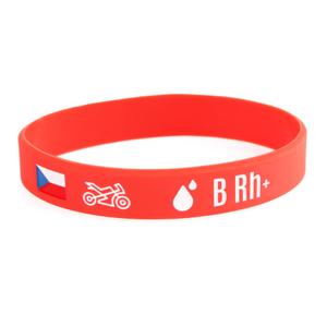 Brățară moto din silicon cu grupa de sânge B RH+