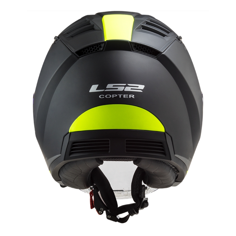 Cască de motocicletă deschisă LS2 OF600 Copter II Urbane 06 negru-galben-fluo