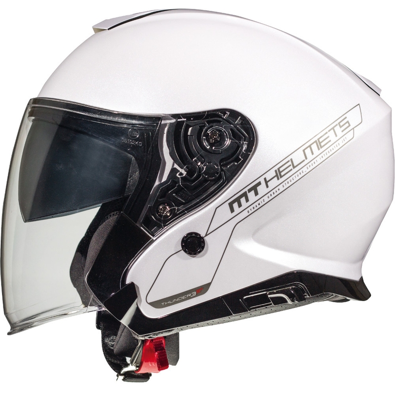 Cască de motocicletă MT Thunder 3 SV Solid White Open Motorcycle Helmet lichidare