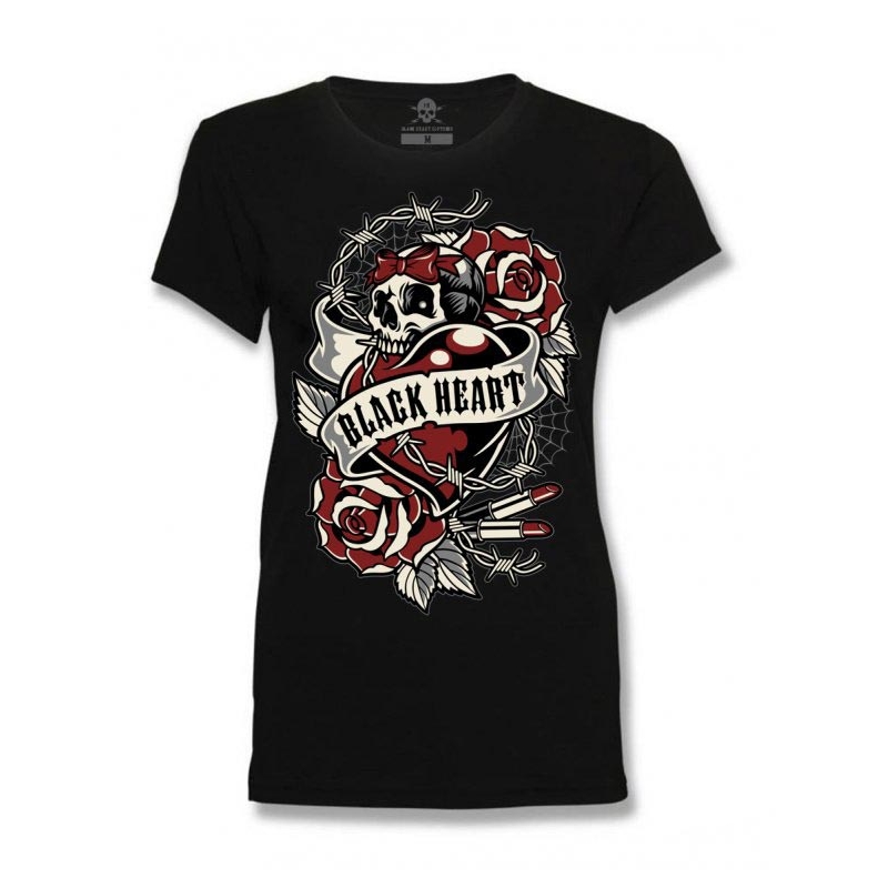 Tricou dama Black Heart Heart Rose