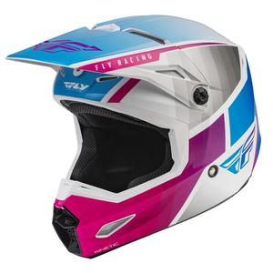 Cască de motocros FLY Racing Kinetic Drift roz-alb-albastru