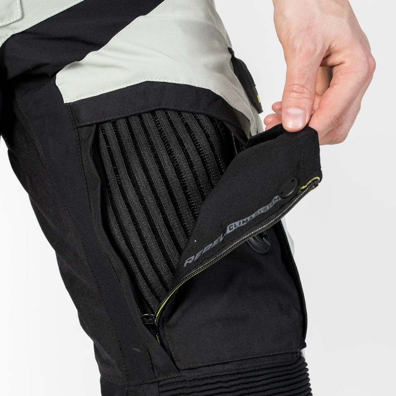 Pantaloni de motocicletă Rebelhorn Patrol gri-negru-galben-fluo Yellow lichidare