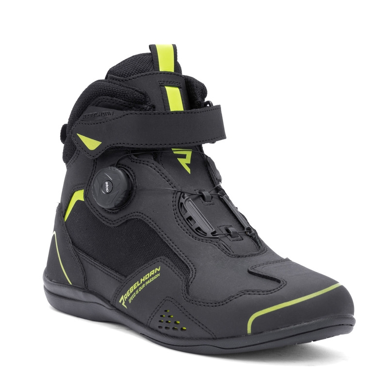 Ghete motociclete Rebelhorn Spark II negru-galben fluo