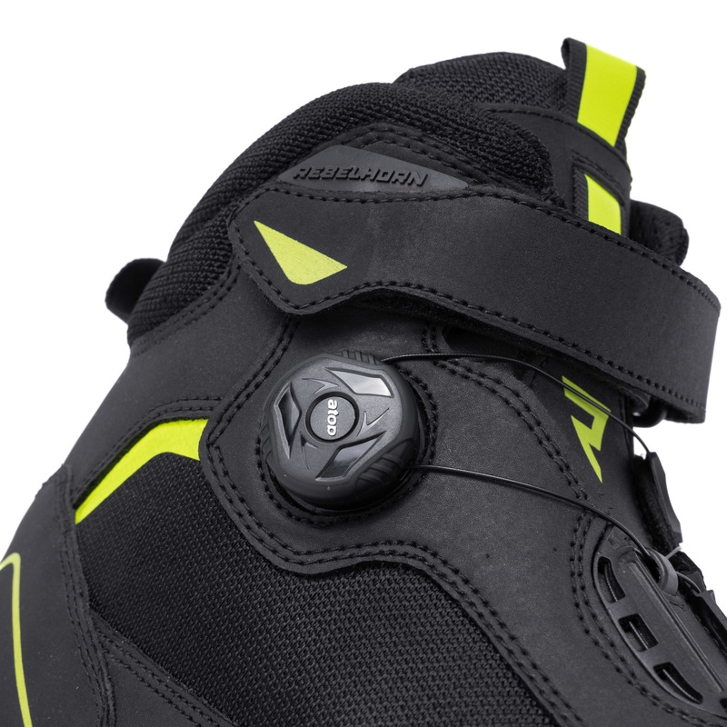 Ghete motociclete Rebelhorn Spark II negru-galben fluo