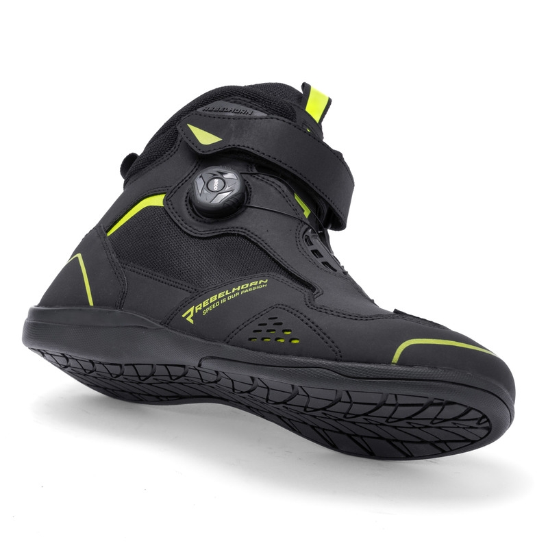Ghete motociclete Rebelhorn Spark II negru-galben fluo