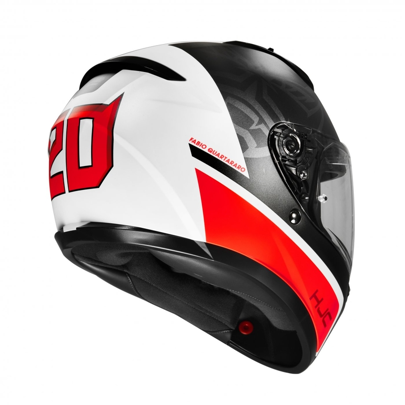 Cască integrală pentru motociclete HJC C10 Fabio Quartararo 20 MC1SF negru-alb-roșu