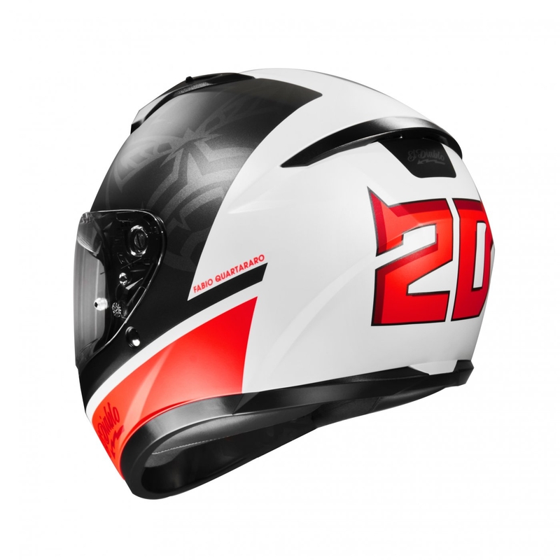 Cască integrală pentru motociclete HJC C10 Fabio Quartararo 20 MC1SF negru-alb-roșu