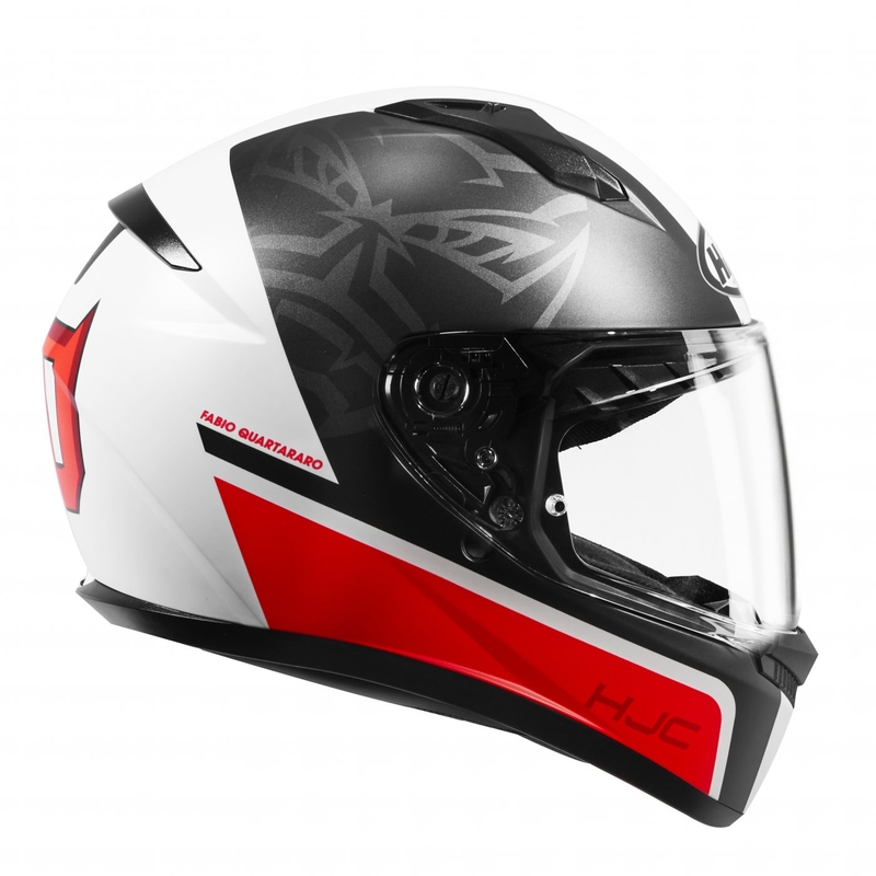 Cască integrală pentru motociclete HJC C10 Fabio Quartararo 20 MC1SF negru-alb-roșu