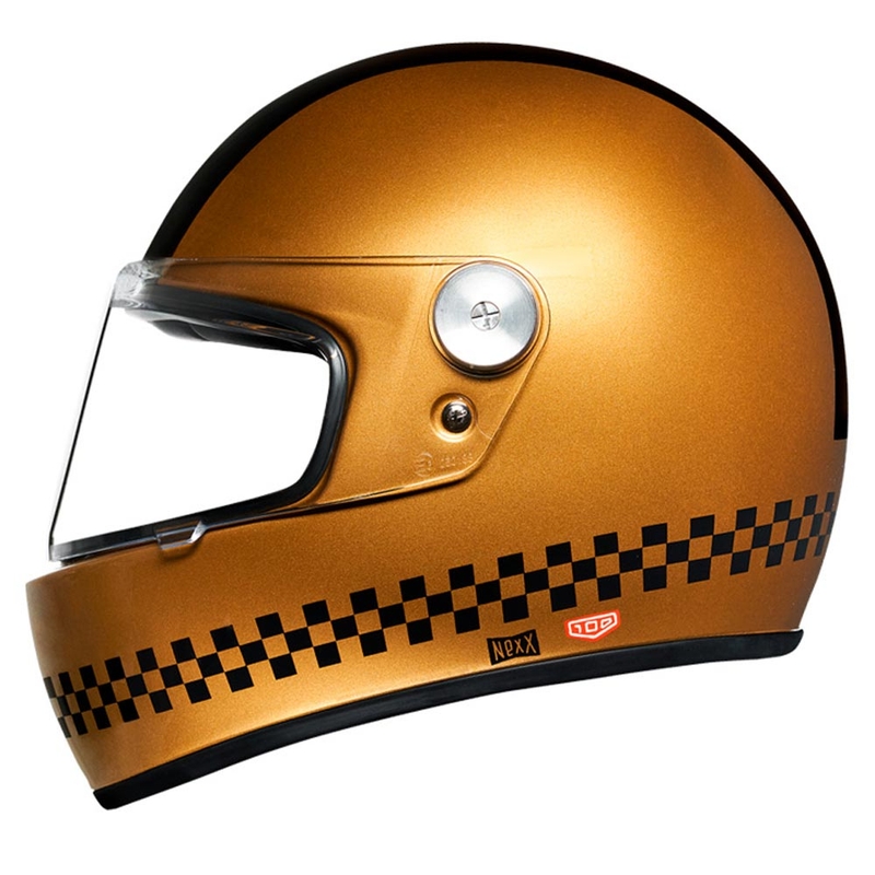 Cască de motocicletă integrală NEXX X.G100R Finish Line aurie lichidare