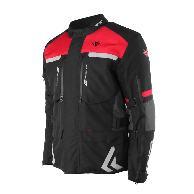 Jachetă de motociclete RSA COOL negru-gri-roșu de vânzare lichidare