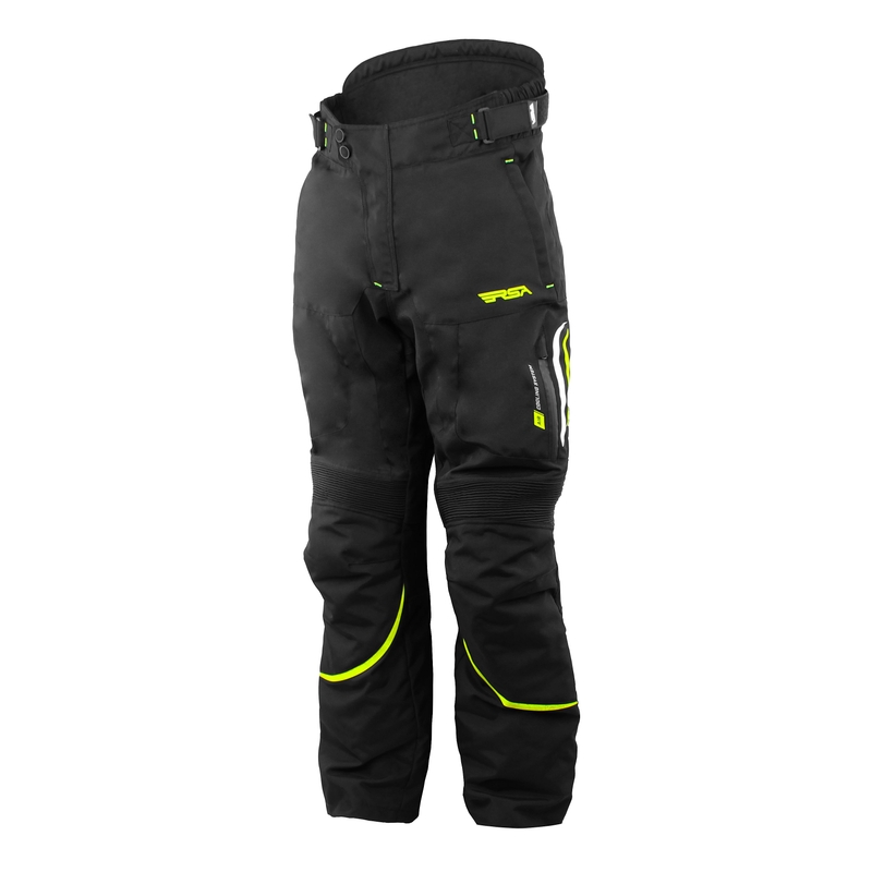 Kalhoty na motorku RSA Warm černo-fluo žluté výprodej