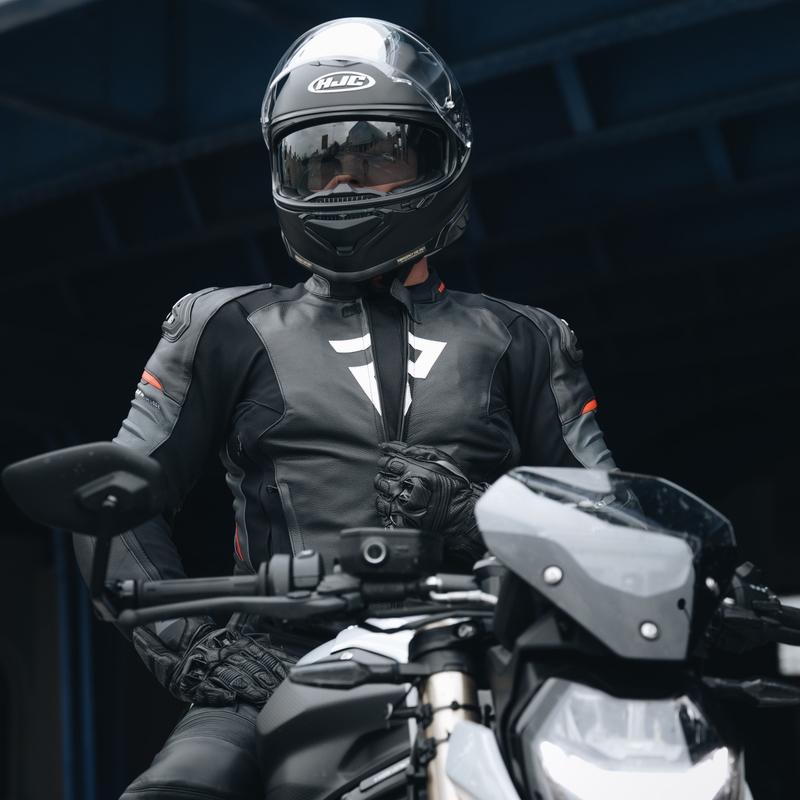 Rebelhorn Veloce Negru-Fluo Red Jacheta de motocicletă din piele de culoare negru-fluo roșu