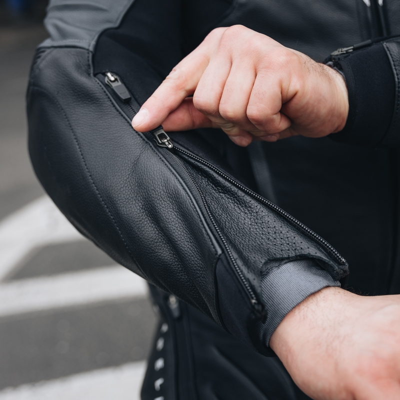 Rebelhorn Veloce Negru-Fluo Red Jacheta de motocicletă din piele de culoare negru-fluo roșu
