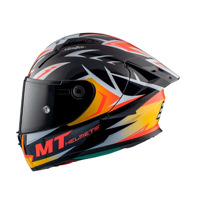 MT FF103PLUSC KRE+ Carbon Acosta A37 negru-alb-portocaliu lucios cască de motociclist integrală
