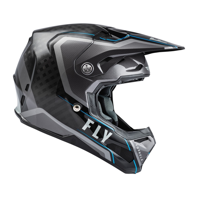 Cască de motocros FLY Racing Formula Axon negru-gri-albastru