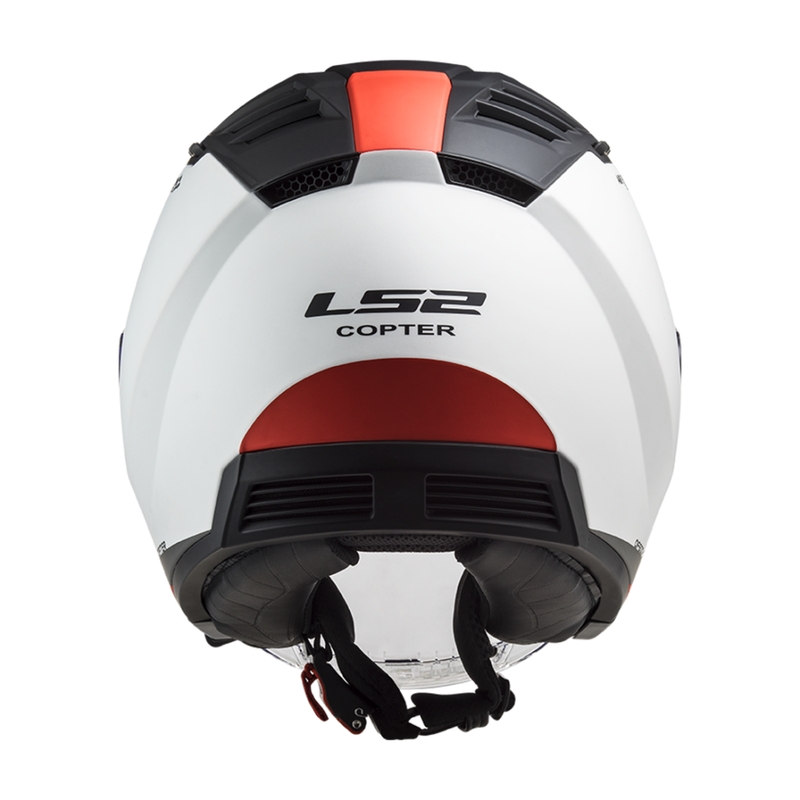 Cască de motocicletă deschisă LS2 OF600 Copter II Urbane 06 alb-roșu