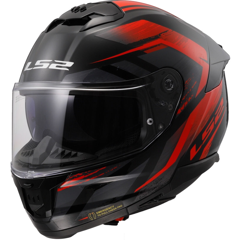 Cască integrală pentru motocicletă LS2 FF808 Stream II Fury negru-roșu