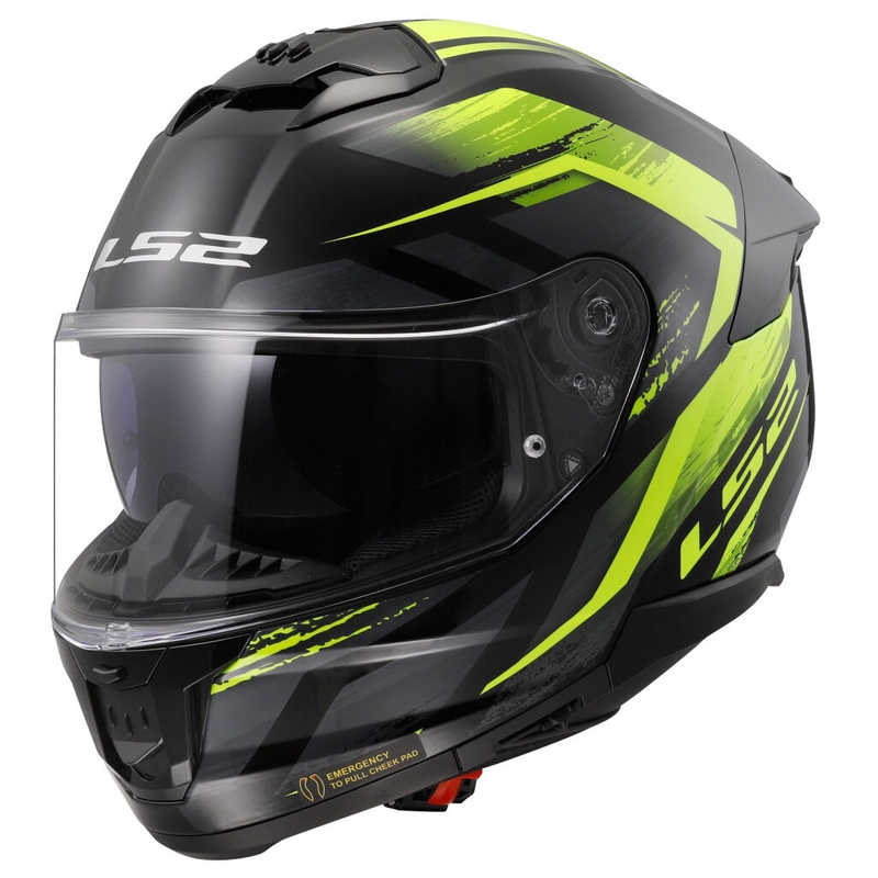 Cască integrală pentru motocicletă LS2 FF808 Stream II Fury negru-galben fluo