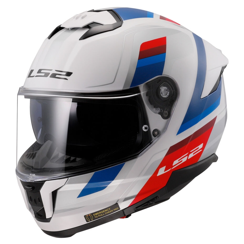 Cască integrală pentru motocicletă LS2 FF808 Stream II Vintage alb-albastru-roșu