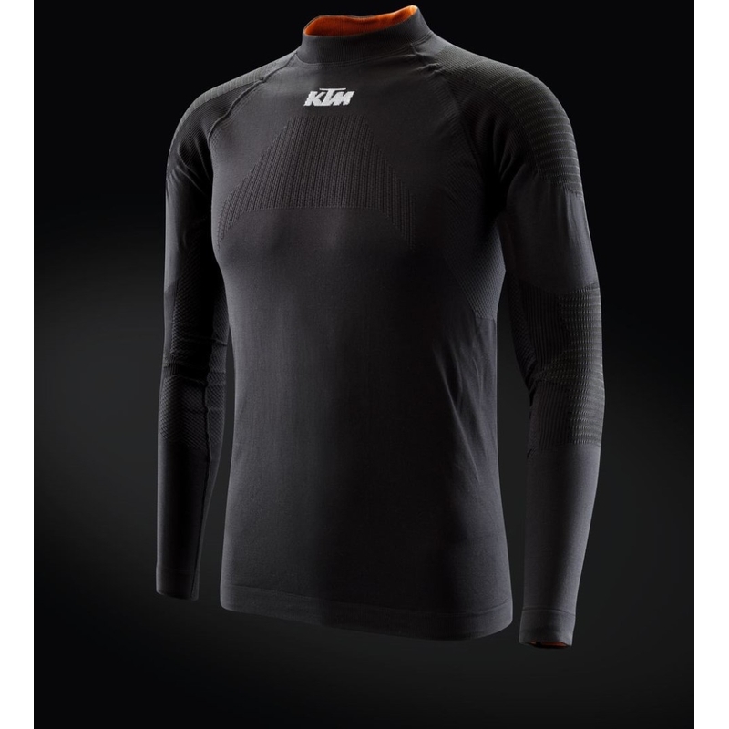 KTM Touring tricou termic cu mânecă lungă negru-portocaliu