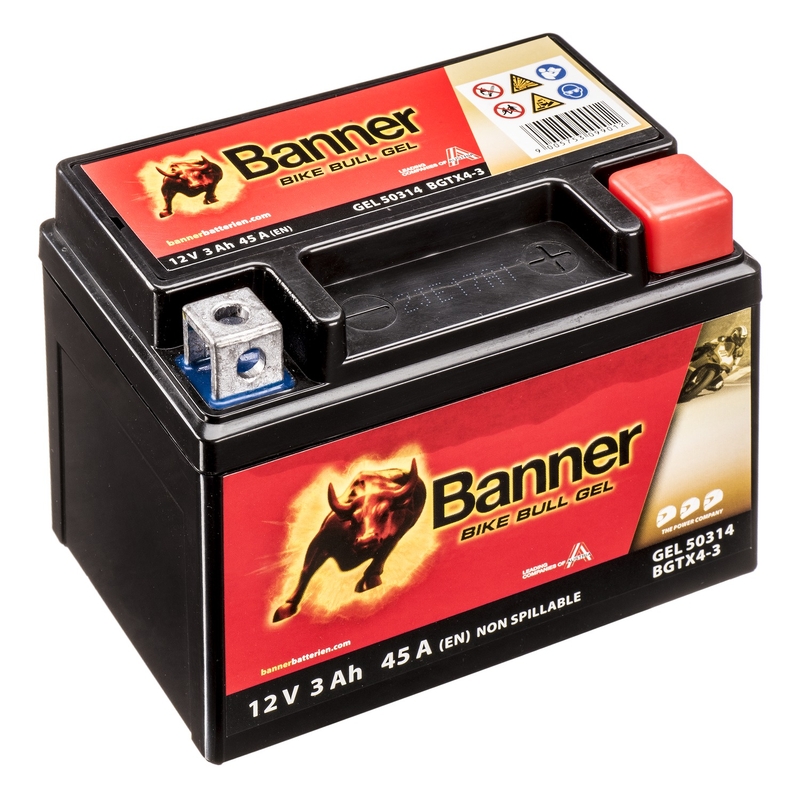 Baterie cu gel Banner Bike Bull Bull Gel 12V YTX4L-BS/YTZ5S-BS, 3AH, 50A