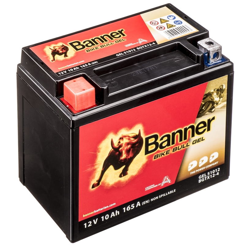 Baterie cu gel Banner Bike Bull Gel 12V, YTX12-BS, 10AH, 160A