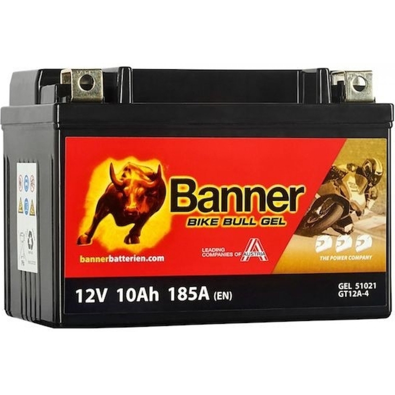 Baterie Gel Banner Bike Bull Gel 12V, YT12A-BS, 10AH, 185A