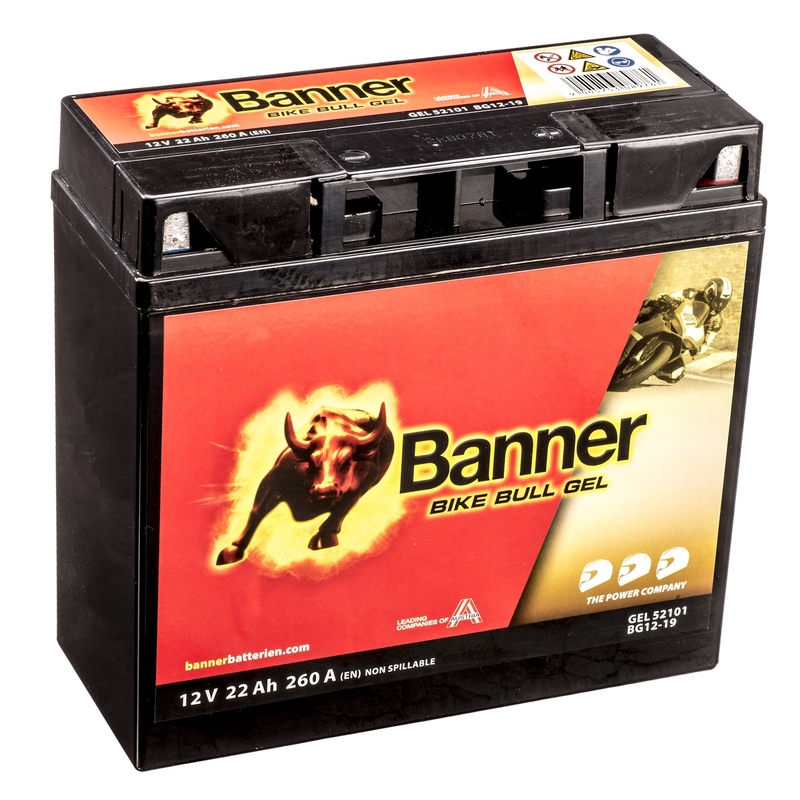 Baterie cu gel Banner Bike Bull Gel 12V, 51913, 22AH, 260A