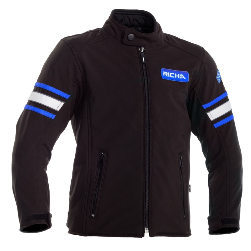Jachetă de motocicletă pentru copii RICHA Toulon 2 Softshell negru și albastru lichidare
