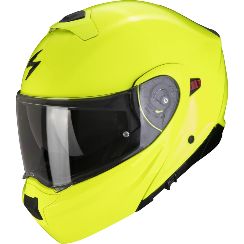 Cască de motocicletă rabatabilă Scorpion EXO-930 EVO galben fluo solid