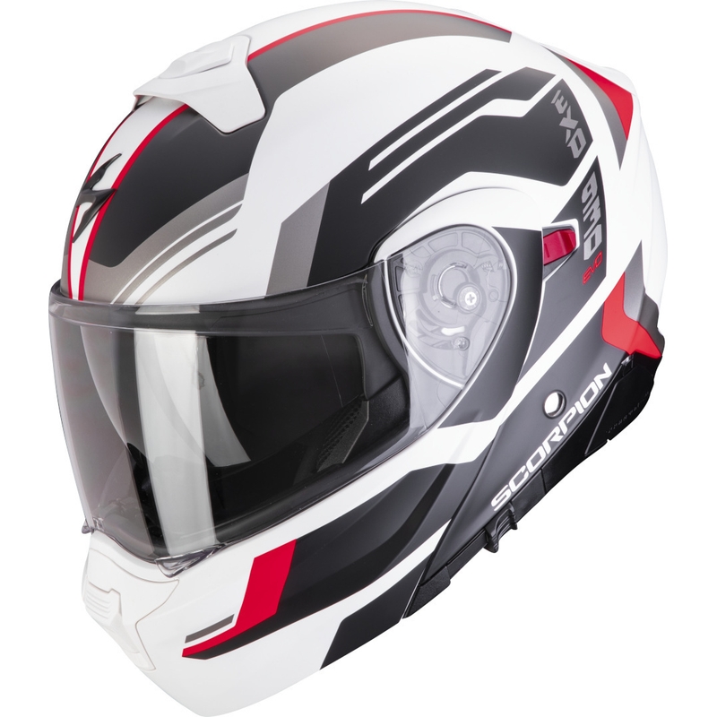 Cască de motocicletă Scorpion EXO-930 EVO Sikon alb-negru-roșu