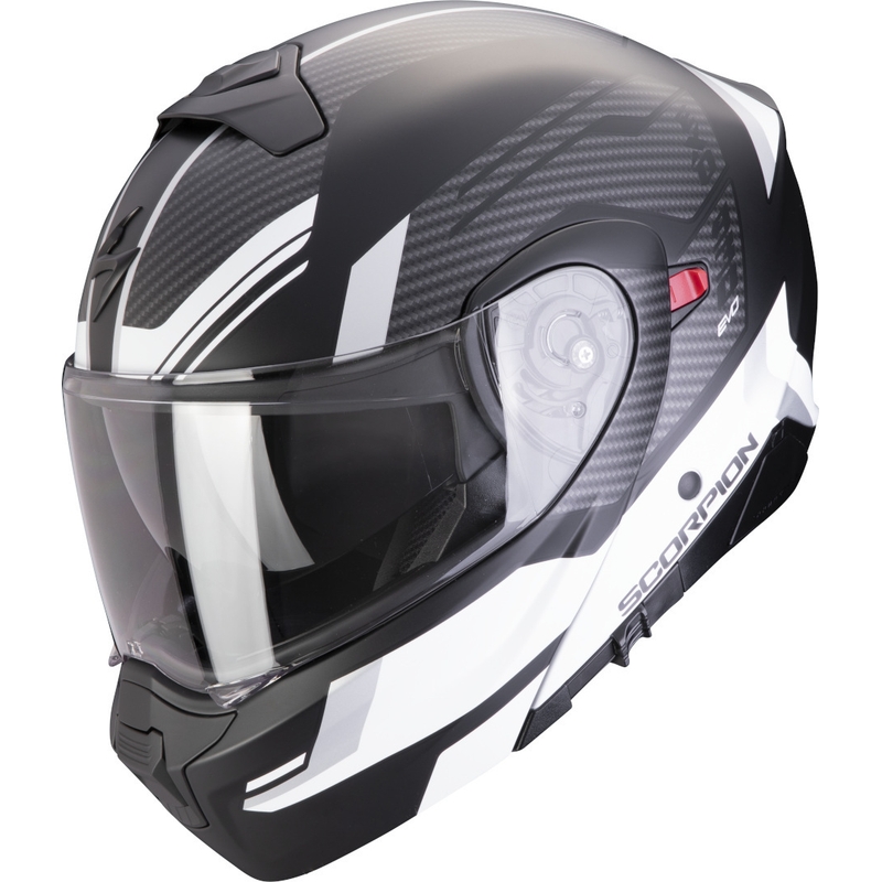 Cască de motocicletă rabatabilă Scorpion EXO-930 EVO Sikon negru-argintiu-alb lichidare