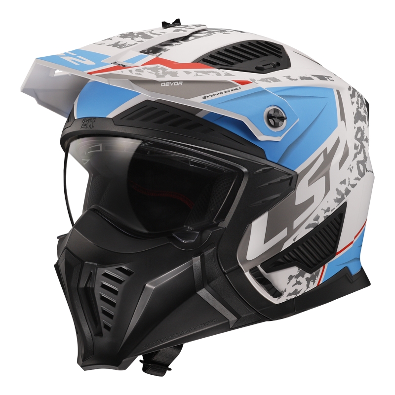 Cască de motocicletă LS2 OF606 Drifter Devor alb-albastru
