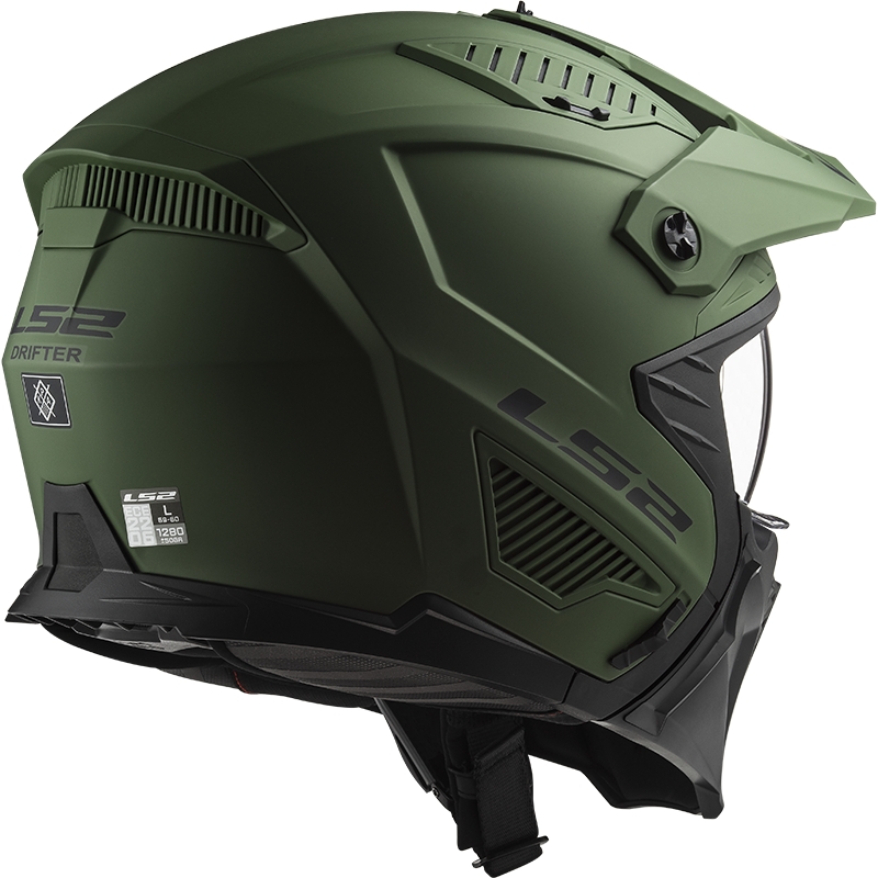 Cască de motocicletă LS2 OF606 Drifter Solid green matt