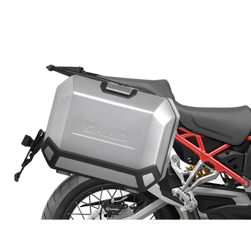 Set complet de cutii laterale de aluminiu, SHAD TERRA, 36L / 47L, incluzand kit de montaj SHAD Ducati Multistrada 1200 V4