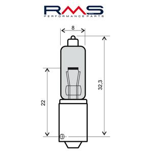Bec RMS 246510015 12V 21W, 90° 10 pcs Alb