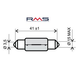 Bec RMS 246510145 12V 15W, T15X44 S8.5 Alb