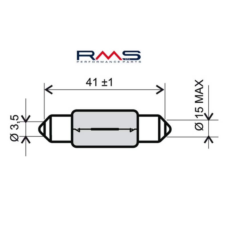 Bec RMS 12V 15W, T15X44 S8.5 Alb