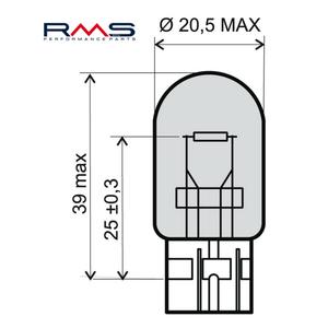Bec RMS 246510395 12V 21W, T20 portocaliu