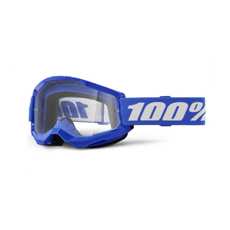 Ochelari de motocross 100% STRATA 2 New Blue (plexiglas transparent)