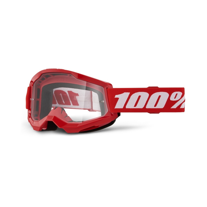 Ochelari de motocross 100% STRATA 2 New Red (plexiglas transparent)
