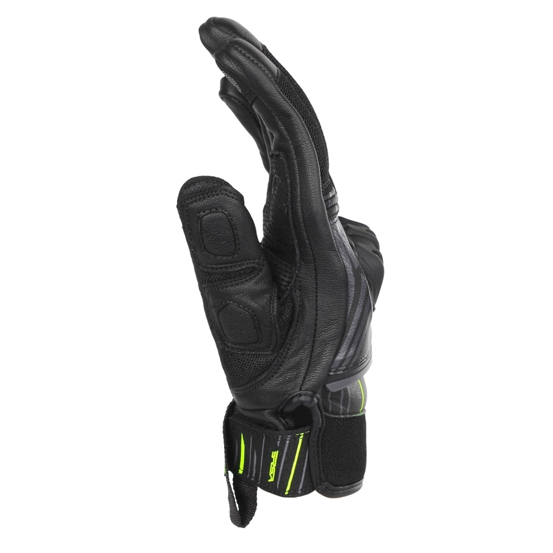 Mănuși pentru motociclete RSA Sprint negru-galben-fluo