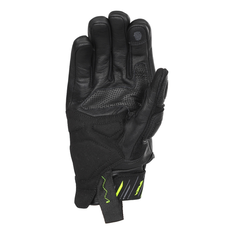 Mănuși pentru motociclete RSA Sprint negru-galben-fluo