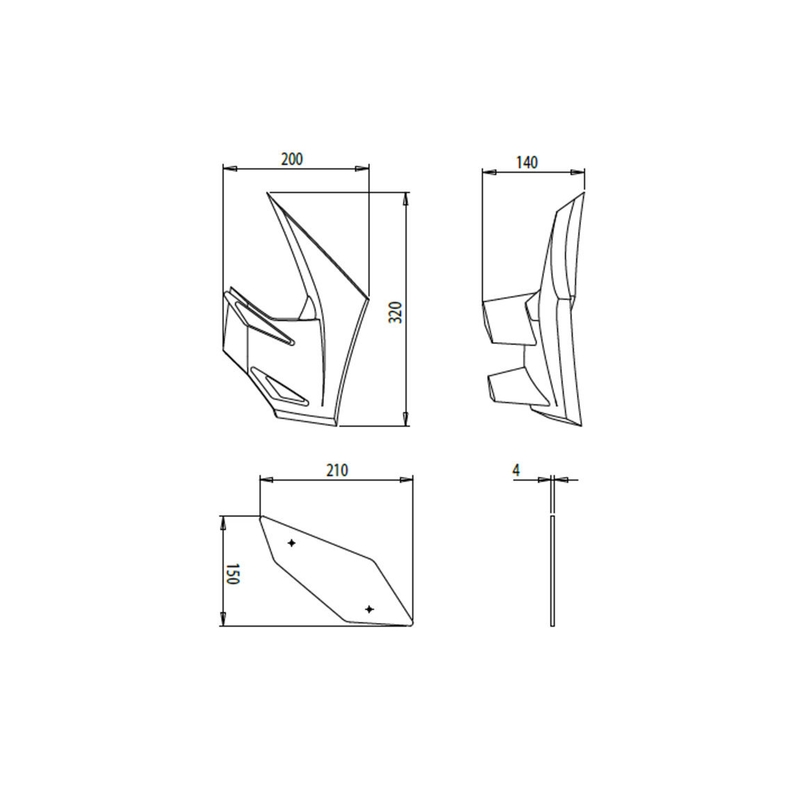 Side spoilers PUIG DOWNFORCE Negru