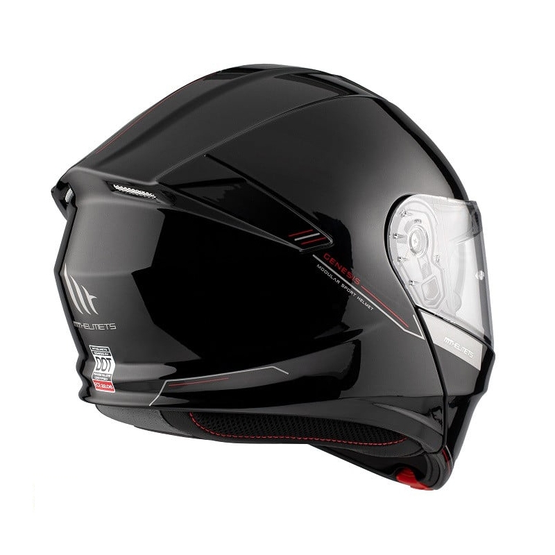 Cască de motocicletă flip-up MT Genesis SV Solid A1 neagră lucioasă