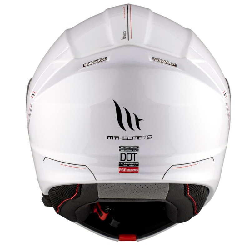 Cască de motocicletă flip-up MT Genesis SV Solid A0 alb lucios