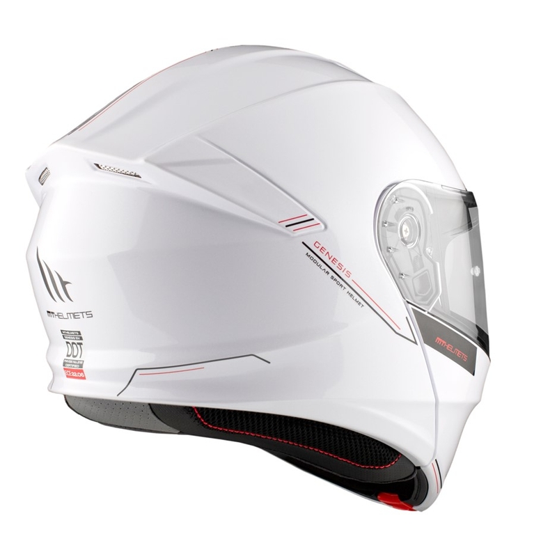 Cască de motocicletă flip-up MT Genesis SV Solid A0 alb lucios