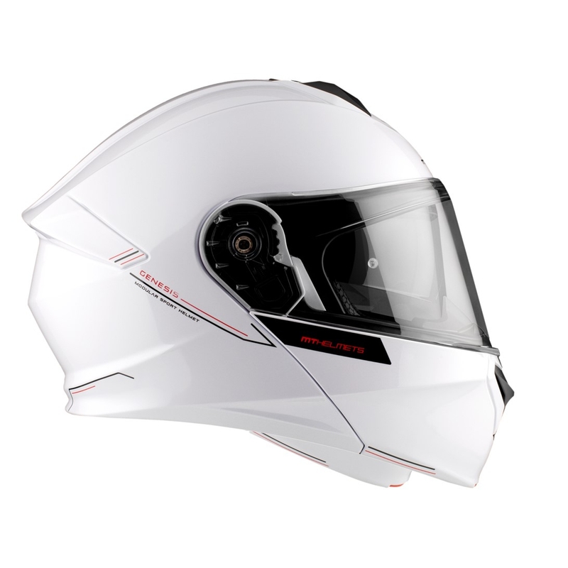 Cască de motocicletă flip-up MT Genesis SV Solid A0 alb lucios