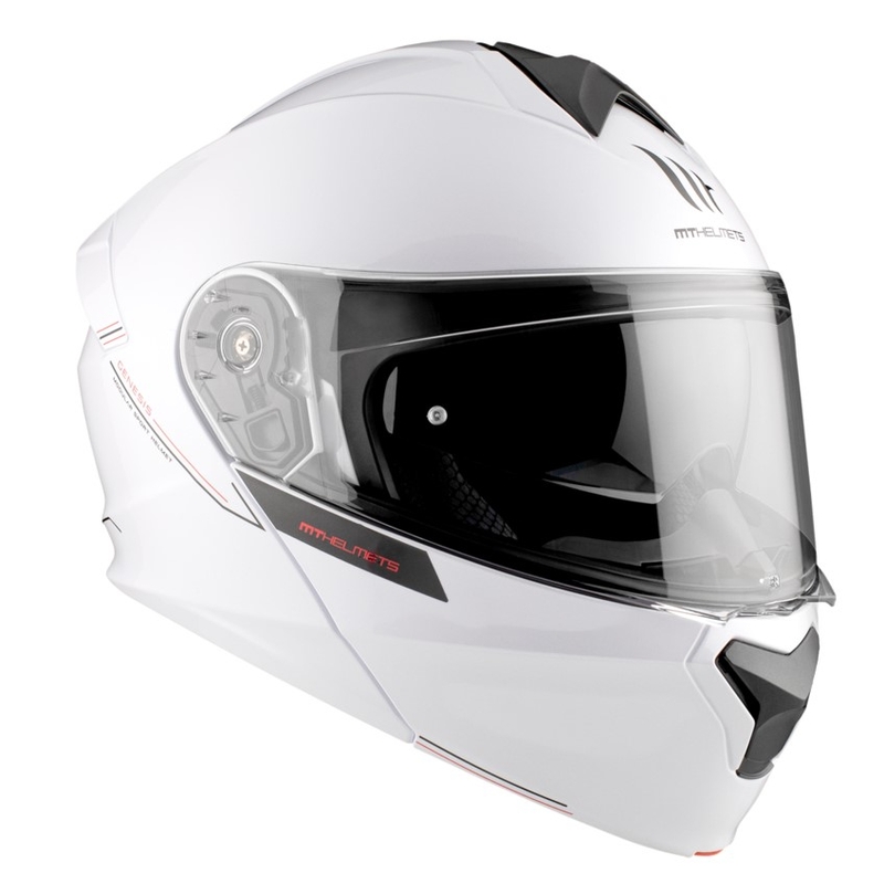 Cască de motocicletă flip-up MT Genesis SV Solid A0 alb lucios